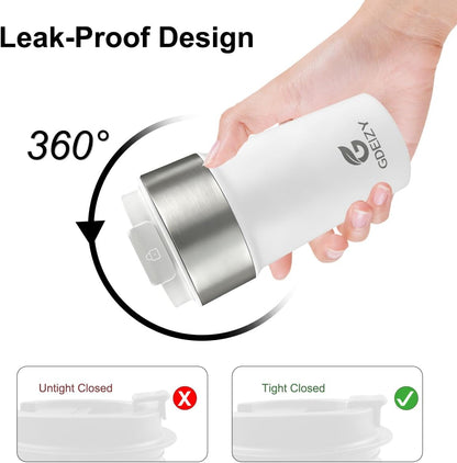 17oz Insulated Travel Coffee Mug, Stainless Steel Cup with Leakproof Lid | 304 Double Wall Vacuum Steel, Long Heat & Cold Retention, 360° Leakproof, BPA-Free Reusable Tumbler, Fits Car Cup Holders