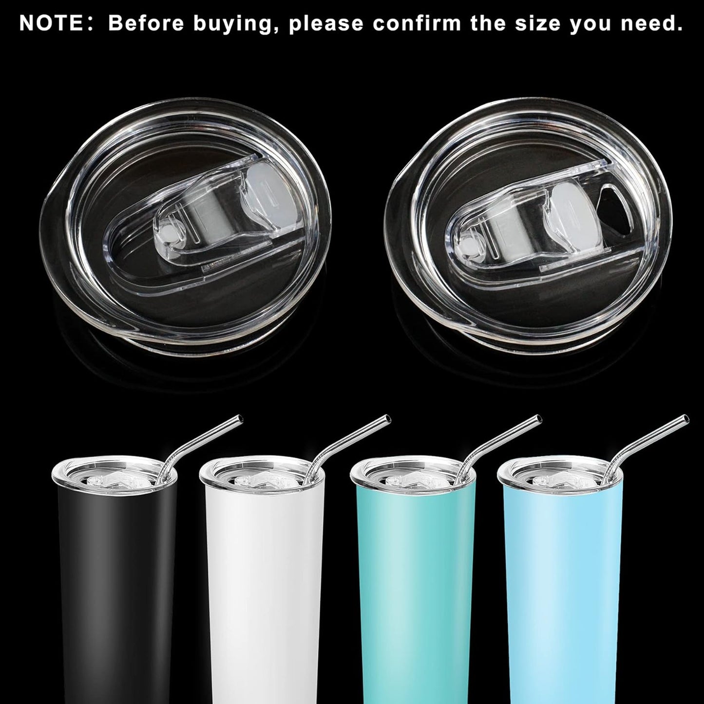 3 Pack 20 oz Skinny Tumbler Replacement Lids for 2.76in Cup Mouth | Spill Proof Splash Resistant Lids Covers Compatible with YETI Rambler and More Tumbler Cups