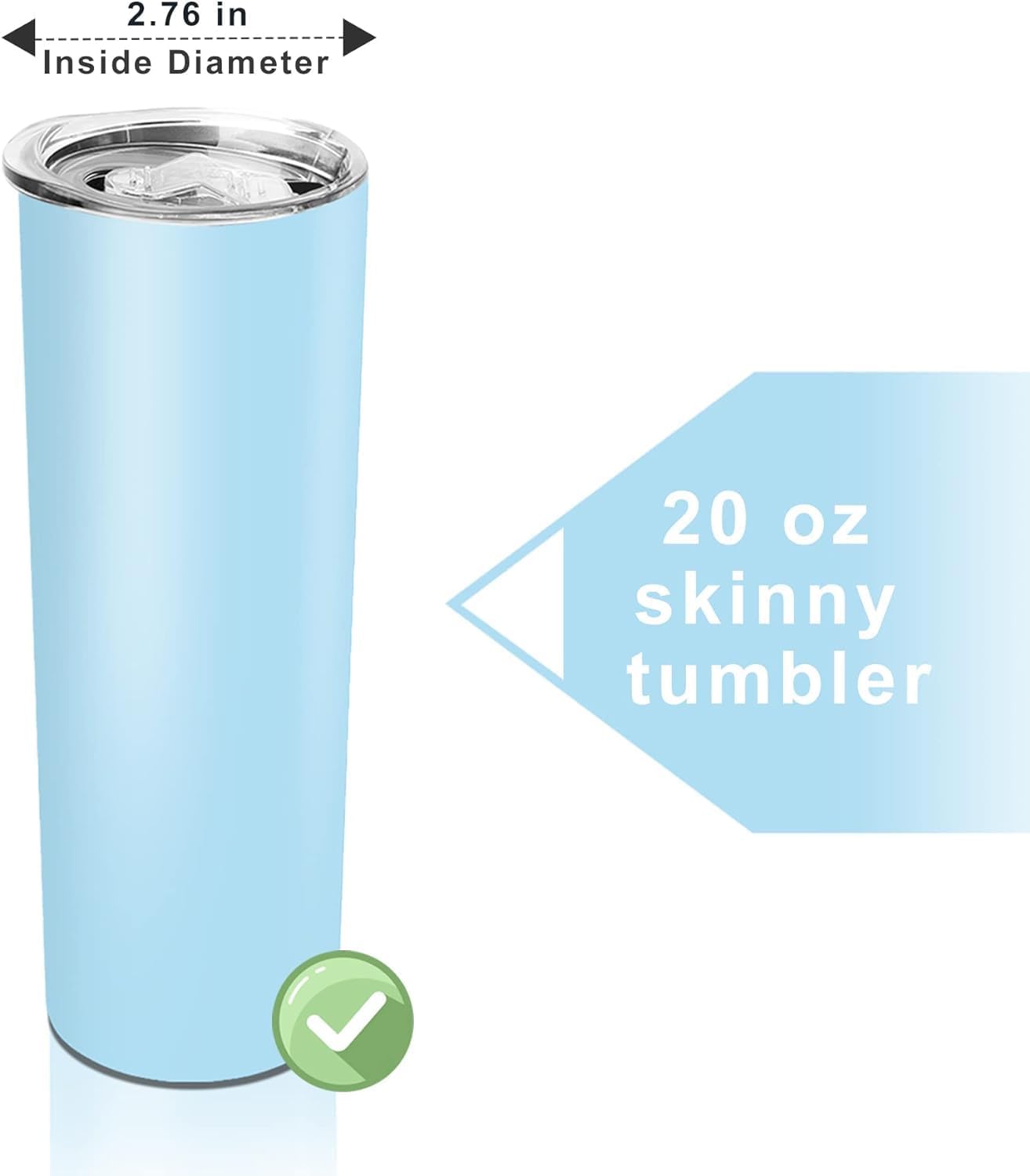 3 Pack 20 oz Skinny Tumbler Replacement Lids for 2.76in Cup Mouth | Spill Proof Splash Resistant Lids Covers Compatible with YETI Rambler and More Tumbler Cups