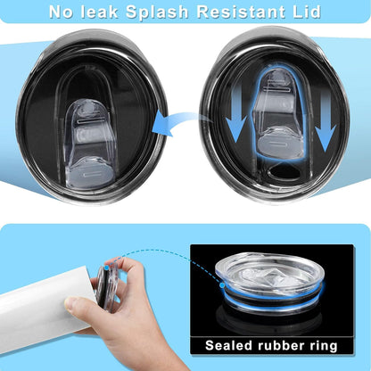 3 Pack 20 oz Skinny Tumbler Replacement Lids for 2.76in Cup Mouth | Spill Proof Splash Resistant Lids Covers Compatible with YETI Rambler and More Tumbler Cups
