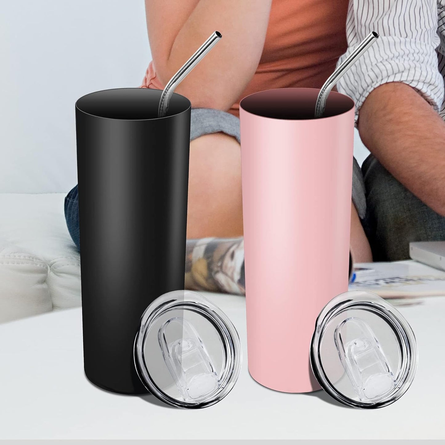 3 Pack 20 oz Skinny Tumbler Replacement Lids for 2.76in Cup Mouth | Spill Proof Splash Resistant Lids Covers Compatible with YETI Rambler and More Tumbler Cups