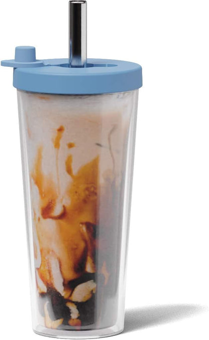 Reusable Boba Cup and Straw Boba Tea Cup Bubble Tea Cup Reusable Iced Coffee Cup Cold Coffee Cup Smoothie Cup with Lid and Straw Smoothie Cup to go Smoothie Tumbler 17 oz - Sage Green