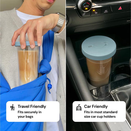 Reusable Boba Cup and Straw Boba Tea Cup Bubble Tea Cup Reusable Iced Coffee Cup Cold Coffee Cup Smoothie Cup with Lid and Straw Smoothie Cup to go Smoothie Tumbler 17 oz - Sage Green