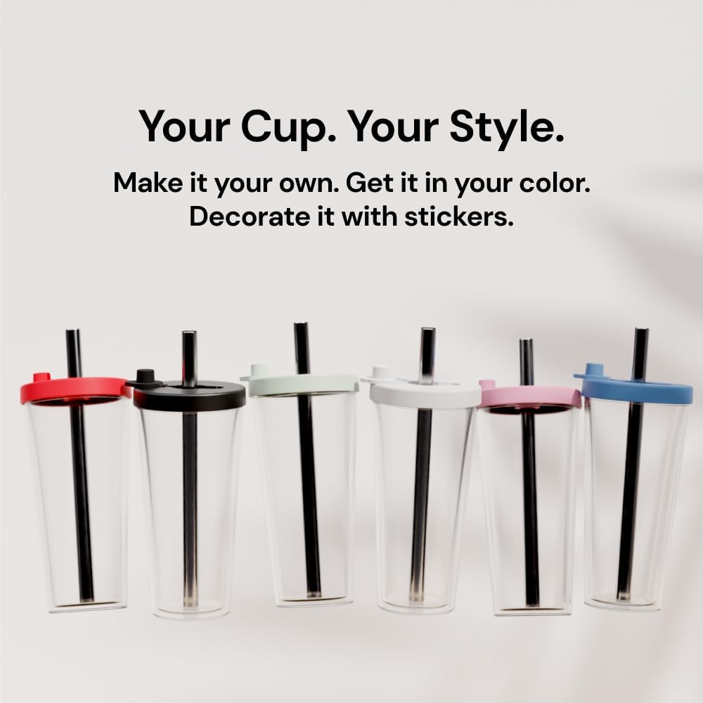 Reusable Boba Cup and Straw Boba Tea Cup Bubble Tea Cup Reusable Iced Coffee Cup Cold Coffee Cup Smoothie Cup with Lid and Straw Smoothie Cup to go Smoothie Tumbler 17 oz - Sage Green