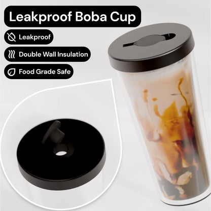 Reusable Boba Cup and Straw Boba Tea Cup Bubble Tea Cup Reusable Iced Coffee Cup Cold Coffee Cup Smoothie Cup with Lid and Straw Smoothie Cup to go Smoothie Tumbler 17 oz - Sage Green