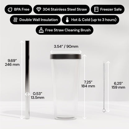 Reusable Boba Cup and Straw Boba Tea Cup Bubble Tea Cup Reusable Iced Coffee Cup Cold Coffee Cup Smoothie Cup with Lid and Straw Smoothie Cup to go Smoothie Tumbler 17 oz - Sage Green