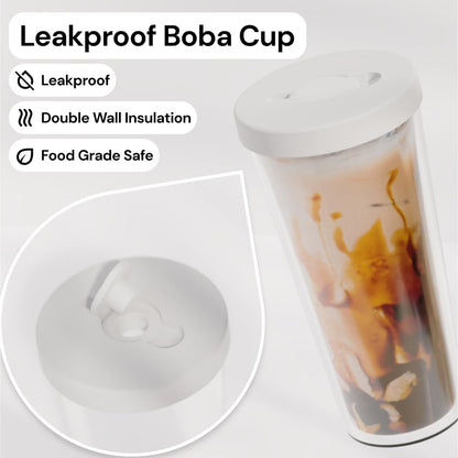 Reusable Boba Cup and Straw Boba Tea Cup Bubble Tea Cup Reusable Iced Coffee Cup Cold Coffee Cup Smoothie Cup with Lid and Straw Smoothie Cup to go Smoothie Tumbler 17 oz - Sage Green