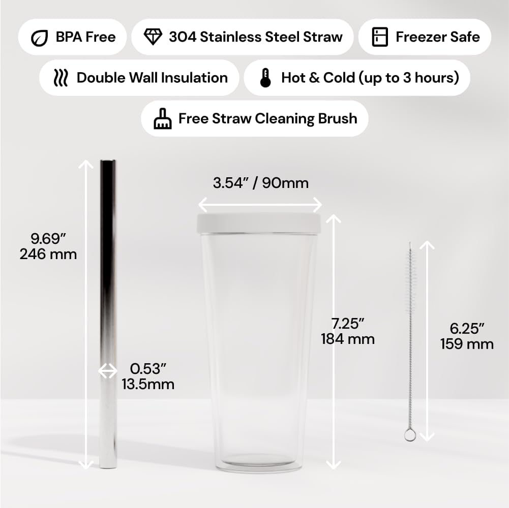 Reusable Boba Cup and Straw Boba Tea Cup Bubble Tea Cup Reusable Iced Coffee Cup Cold Coffee Cup Smoothie Cup with Lid and Straw Smoothie Cup to go Smoothie Tumbler 17 oz - Sage Green