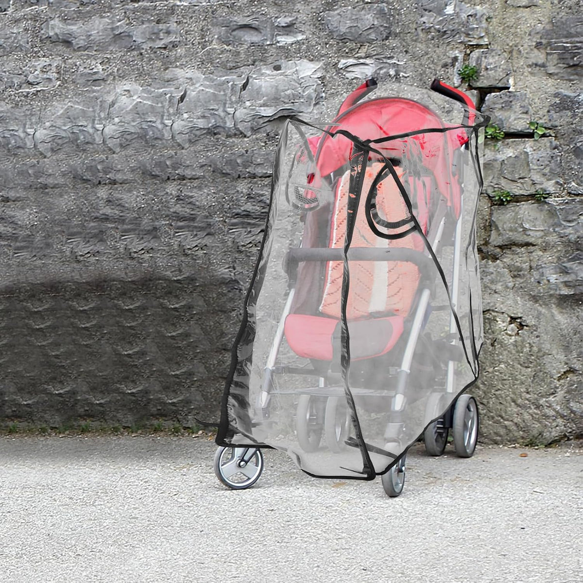 Universal Stroller Rain Cover Windproof Carriage Protection Shield Waterproof Cart Cover for Outdoor Use with Ventilation Suitable for Babies