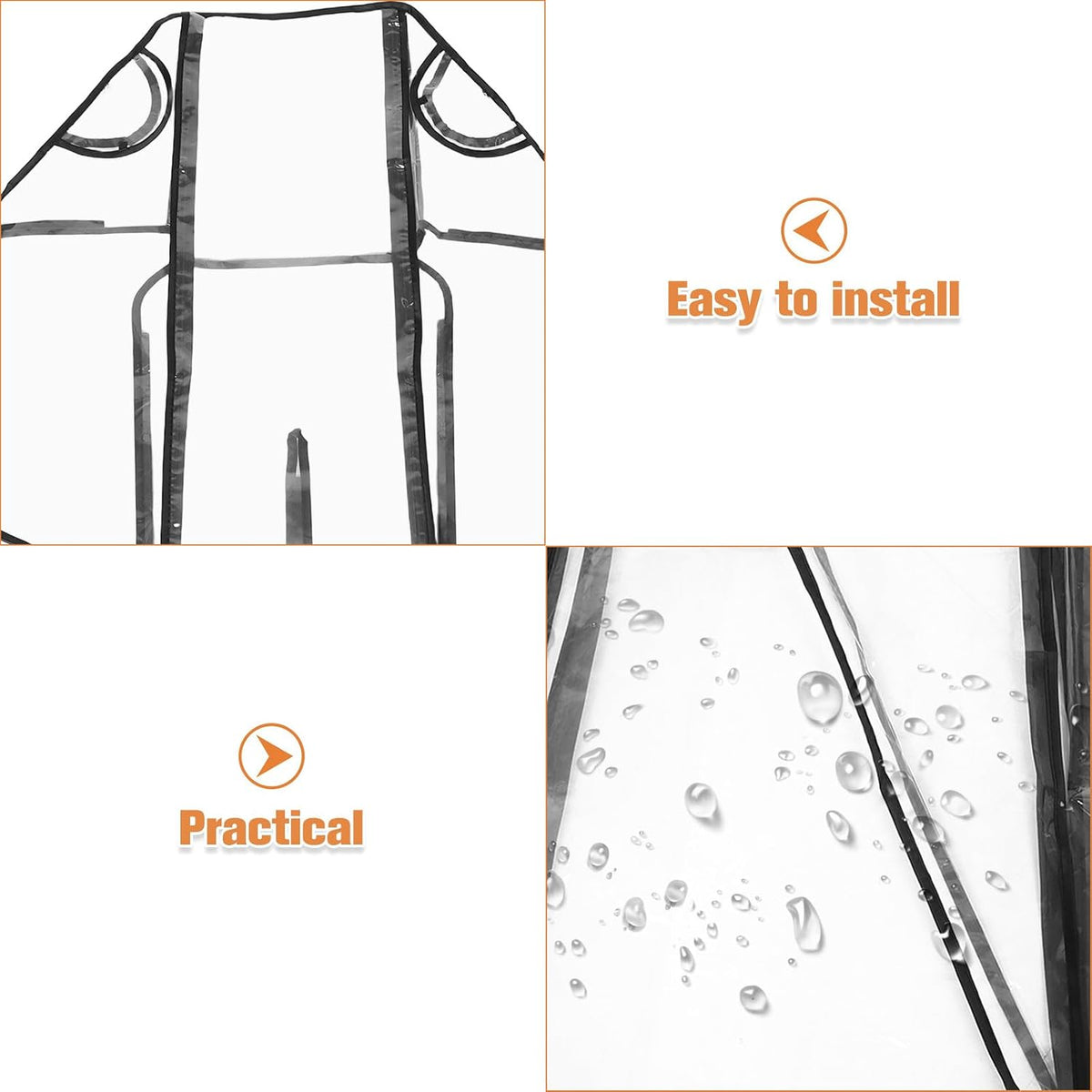 Universal Stroller Rain Cover Windproof Carriage Protection Shield Waterproof Cart Cover for Outdoor Use with Ventilation Suitable for Babies
