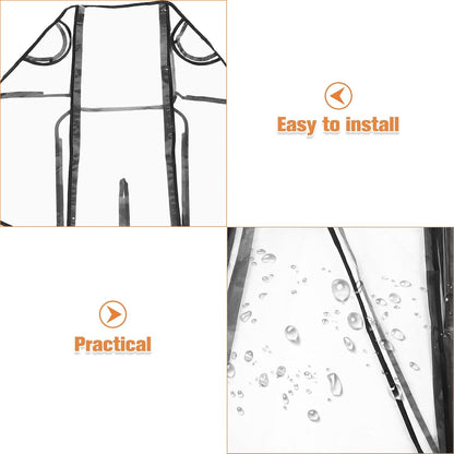 Universal Stroller Rain Cover Windproof Carriage Protection Shield Waterproof Cart Cover for Outdoor Use with Ventilation Suitable for Babies