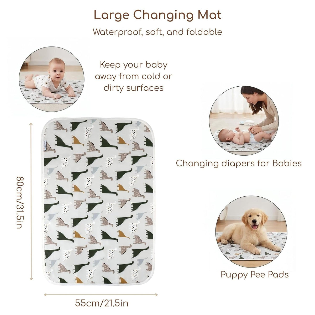 Baby Diaper Changing Pad, Waterproof Travel Portable Changing Mat