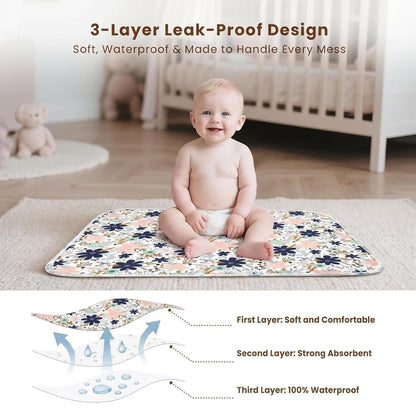Baby Diaper Changing Pad, Waterproof Travel Portable Changing Mat