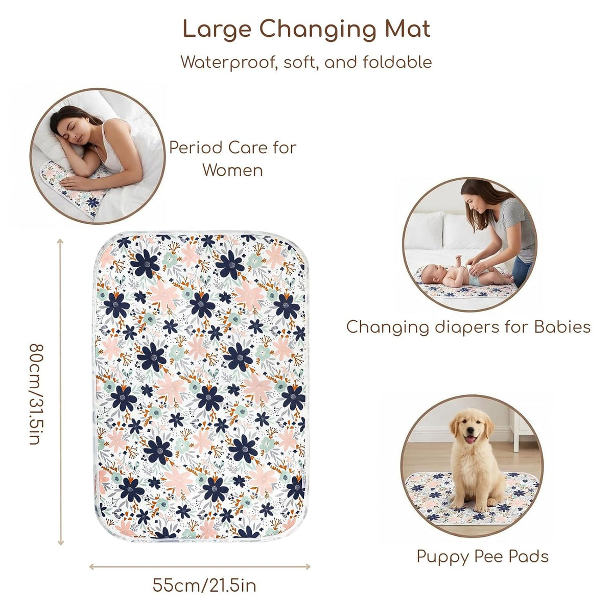 Baby Diaper Changing Pad, Waterproof Travel Portable Changing Mat
