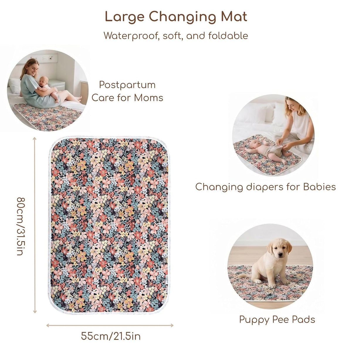 Baby Diaper Changing Pad, Waterproof Travel Portable Changing Mat