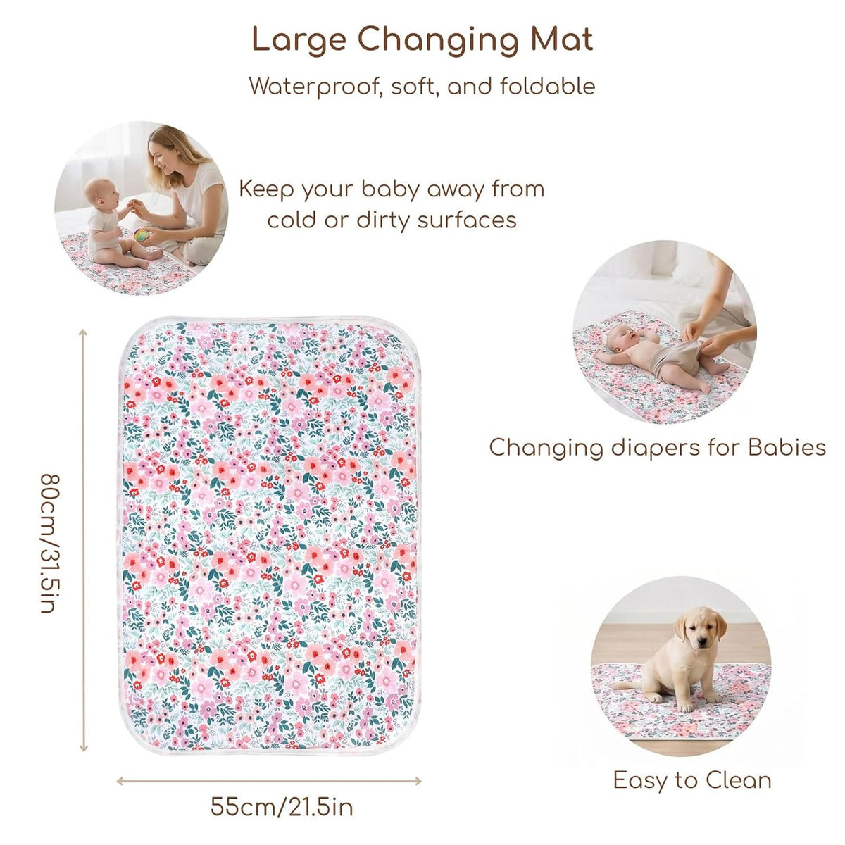 Baby Diaper Changing Pad, Waterproof Travel Portable Changing Mat