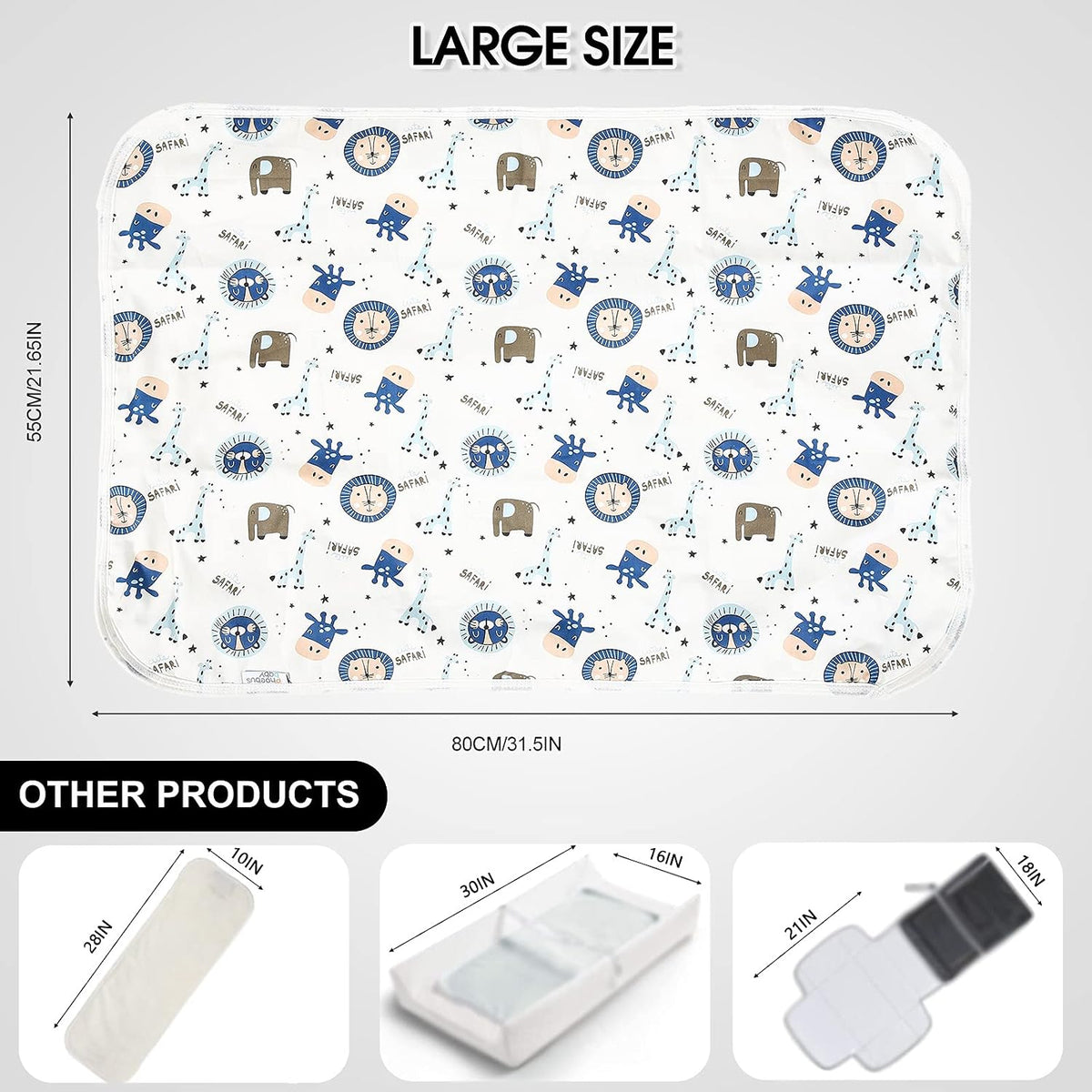 Baby Diaper Changing Pad, Waterproof Travel Portable Changing Mat