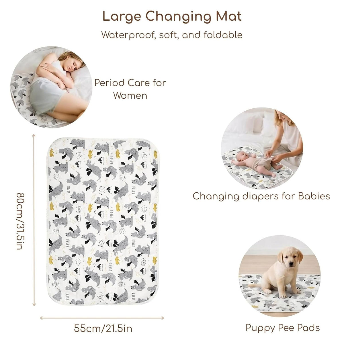 Baby Diaper Changing Pad, Waterproof Travel Portable Changing Mat