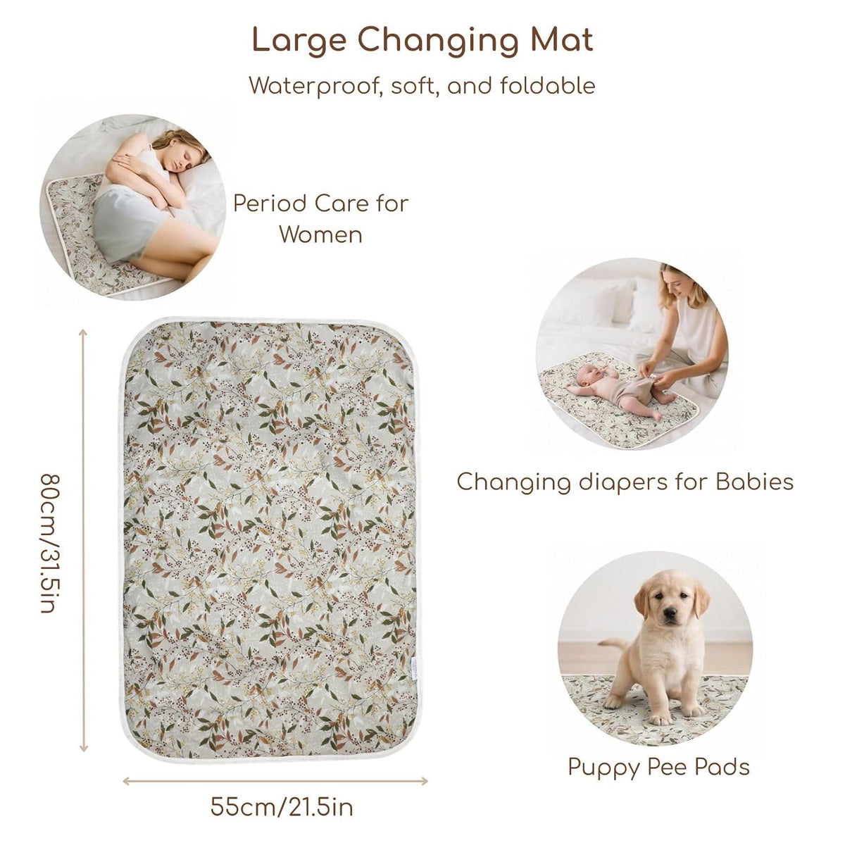 Baby Diaper Changing Pad, Waterproof Travel Portable Changing Mat