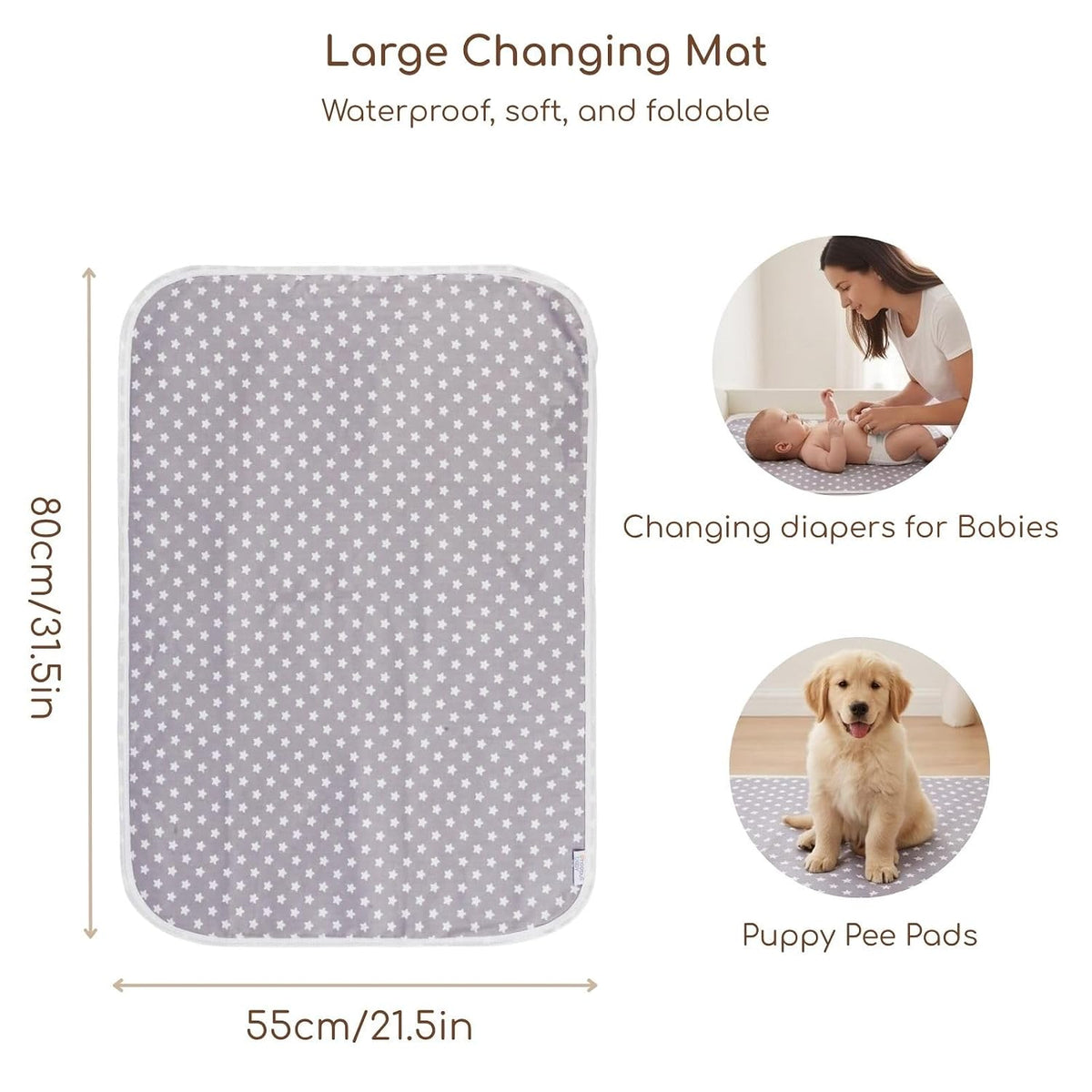 Baby Diaper Changing Pad, Waterproof Travel Portable Changing Mat