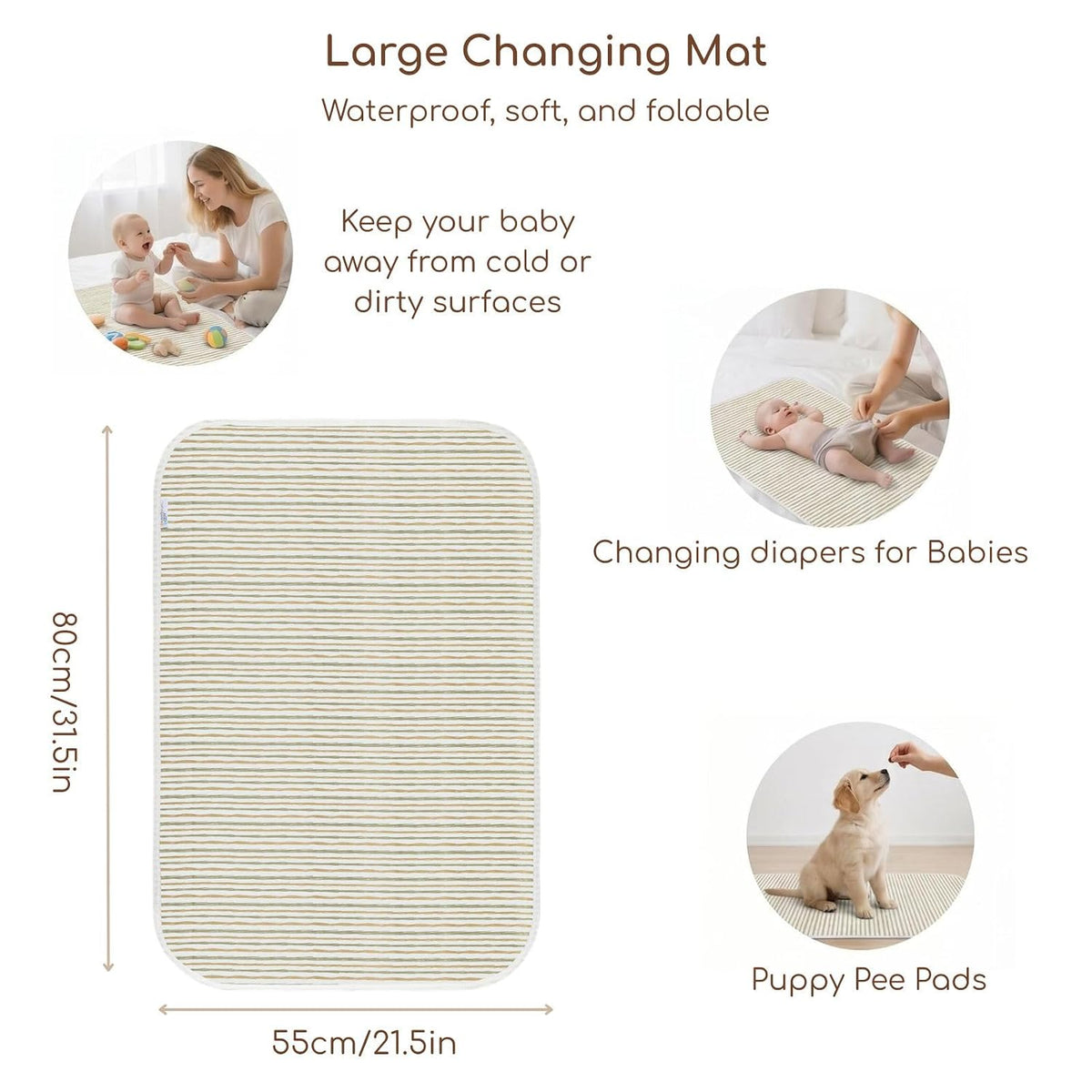 Baby Diaper Changing Pad, Waterproof Travel Portable Changing Mat