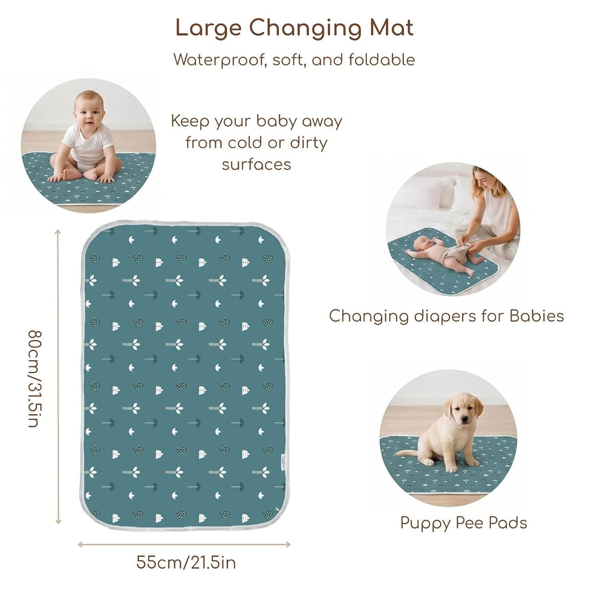 Baby Diaper Changing Pad, Waterproof Travel Portable Changing Mat