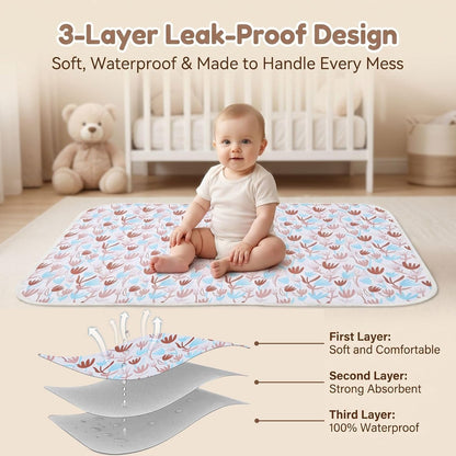 Baby Diaper Changing Pad, Waterproof Travel Portable Changing Mat