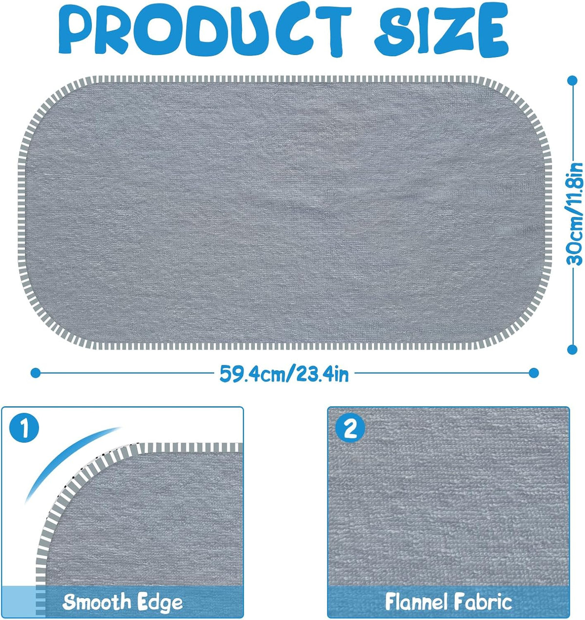 Baby Waterproof Changing Pad Liners (6 Pack) - Washable Reusable Changing Table Cover Liners Double, Portable Diaper Pads, Grey Line