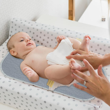 Baby Waterproof Changing Pad Liners (6 Pack) - Washable Reusable Changing Table Cover Liners Double, Portable Diaper Pads, Grey Line
