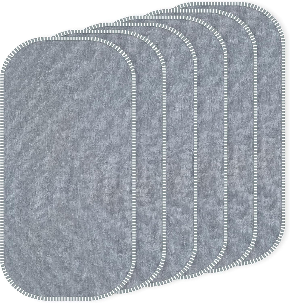 Baby Waterproof Changing Pad Liners (6 Pack) - Washable Reusable Changing Table Cover Liners Double, Portable Diaper Pads, Grey Line