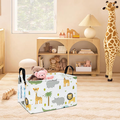 Rectangular Collapsible Simplified Zoo Storage Basket Nursery Organizer - Colors B