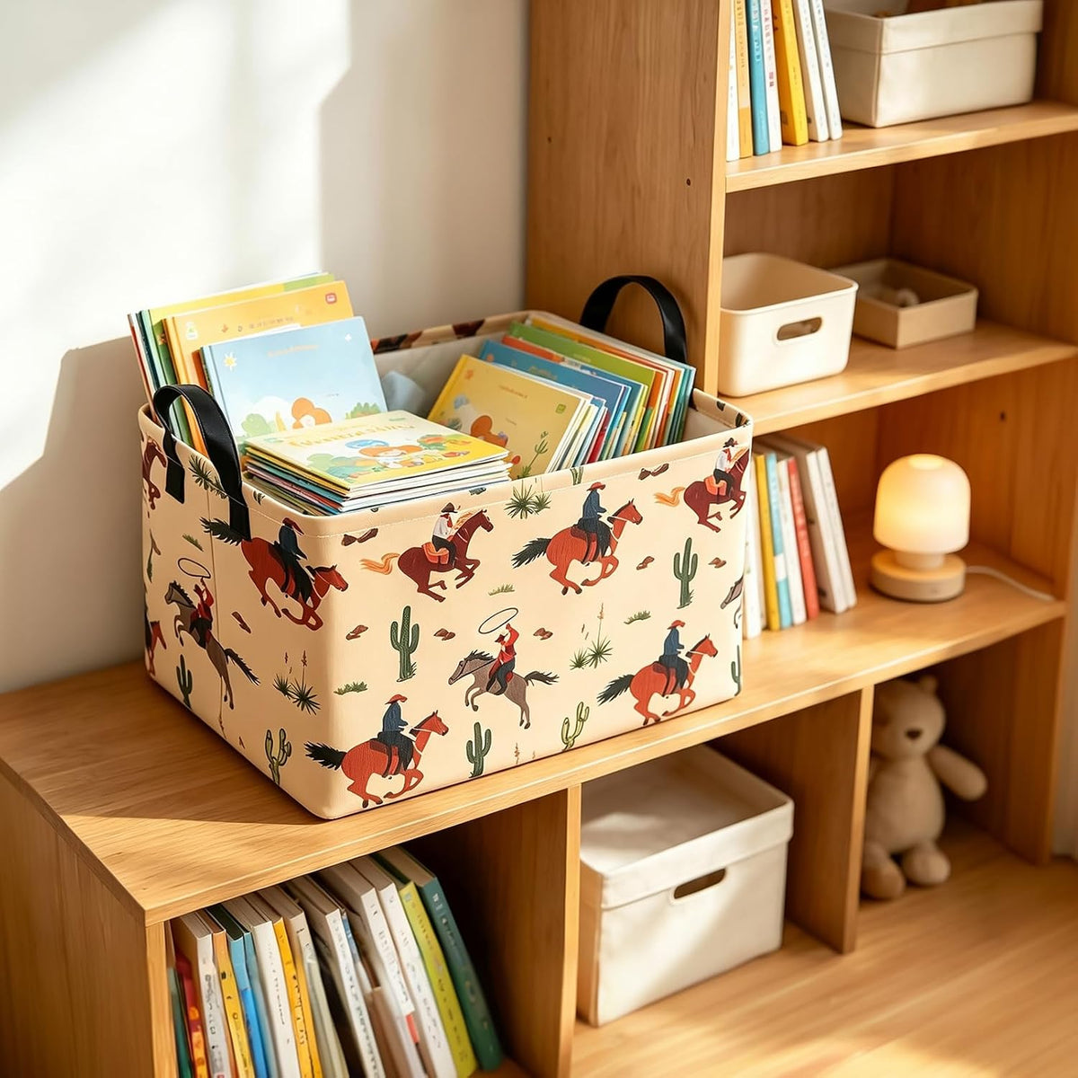 Rectangular Collapsible Simplified Zoo Storage Basket Nursery Organizer - Colors B
