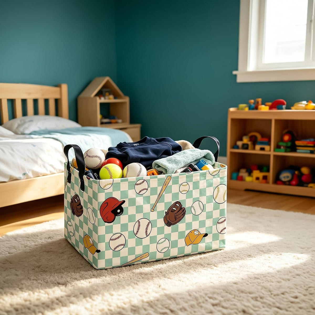 Rectangular Collapsible Simplified Zoo Storage Basket Nursery Organizer - Colors B