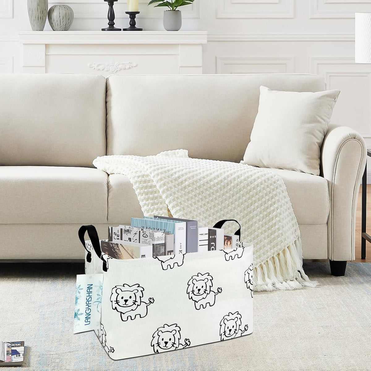 Rectangular Collapsible Simplified Zoo Storage Basket Nursery Organizer - Colors B