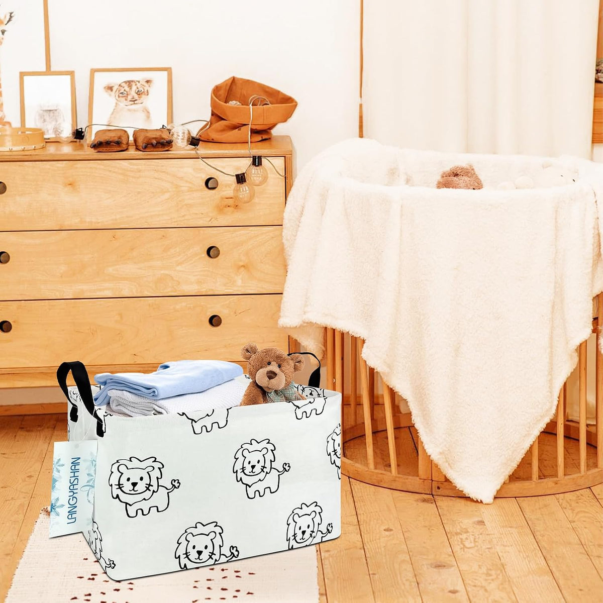 Rectangular Collapsible Simplified Zoo Storage Basket Nursery Organizer - Colors B