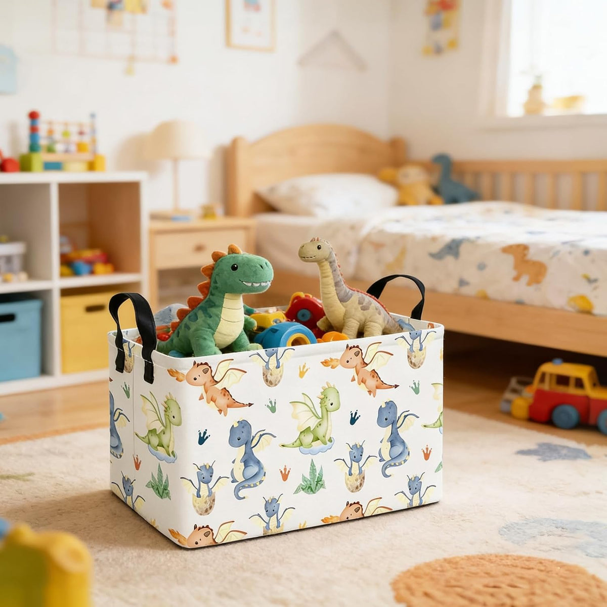 Rectangular Collapsible Simplified Zoo Storage Basket Nursery Organizer - Colors B