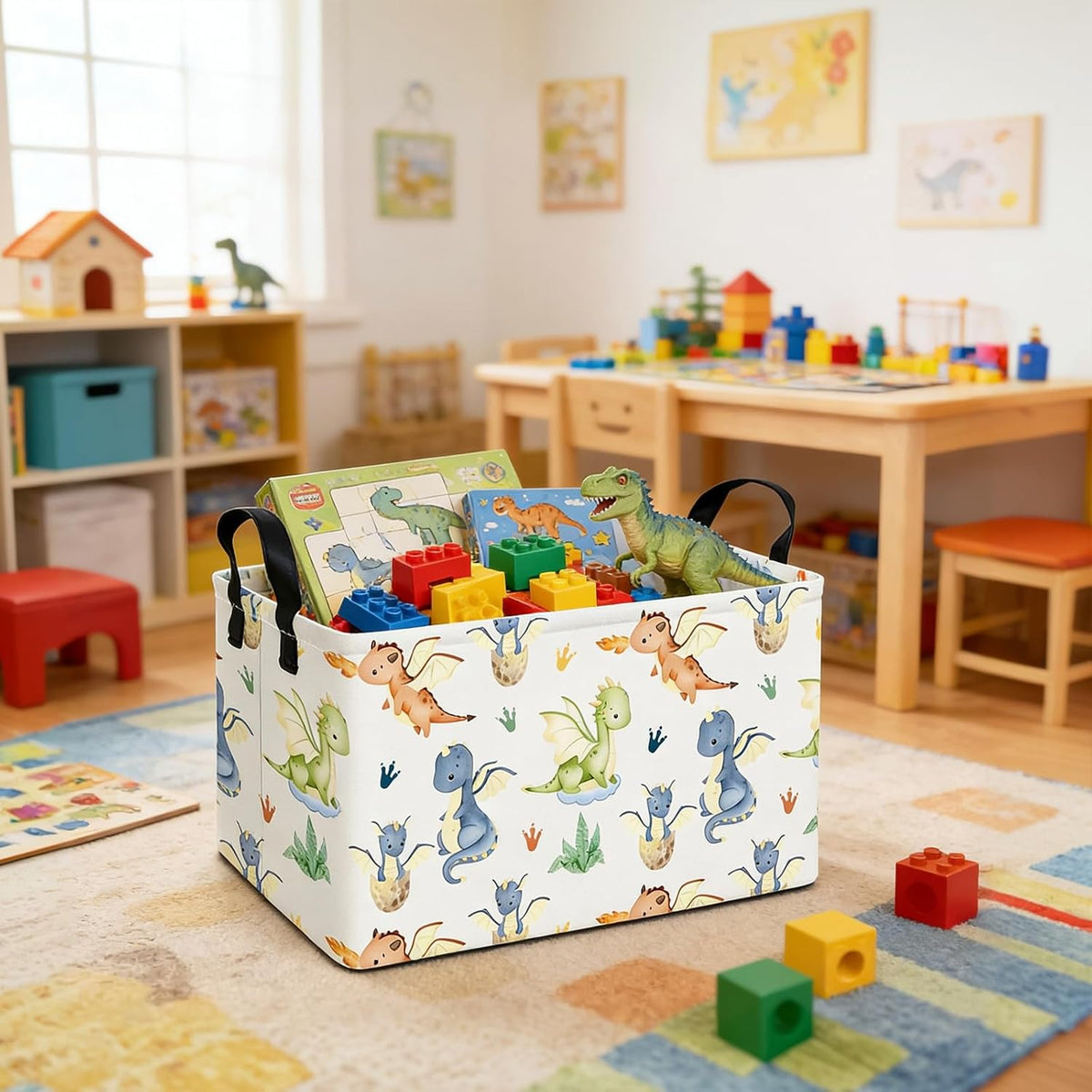 Rectangular Collapsible Simplified Zoo Storage Basket Nursery Organizer - Colors B