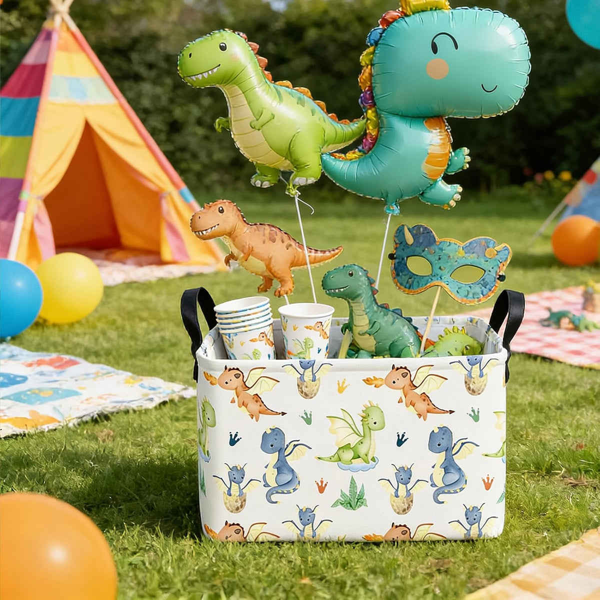 Rectangular Collapsible Simplified Zoo Storage Basket Nursery Organizer - Colors B