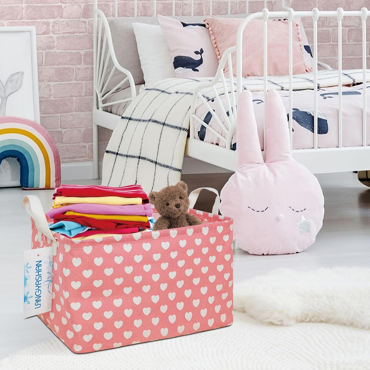 Rectangular Collapsible Simplified Zoo Storage Basket Nursery Organizer - Colors B