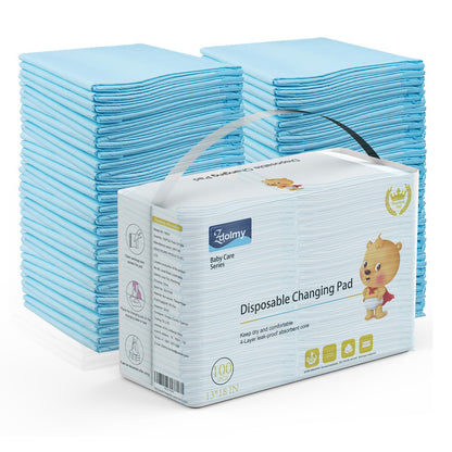 Disposable Changing Pad Liners Super Soft, Disposable Changing Pads, Ultra Absorbent & Waterproof - Covers Any Surface for Mess Free Baby Diaper Changes (White)