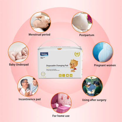 Disposable Changing Pad Liners Super Soft, Disposable Changing Pads, Ultra Absorbent & Waterproof - Covers Any Surface for Mess Free Baby Diaper Changes (White)