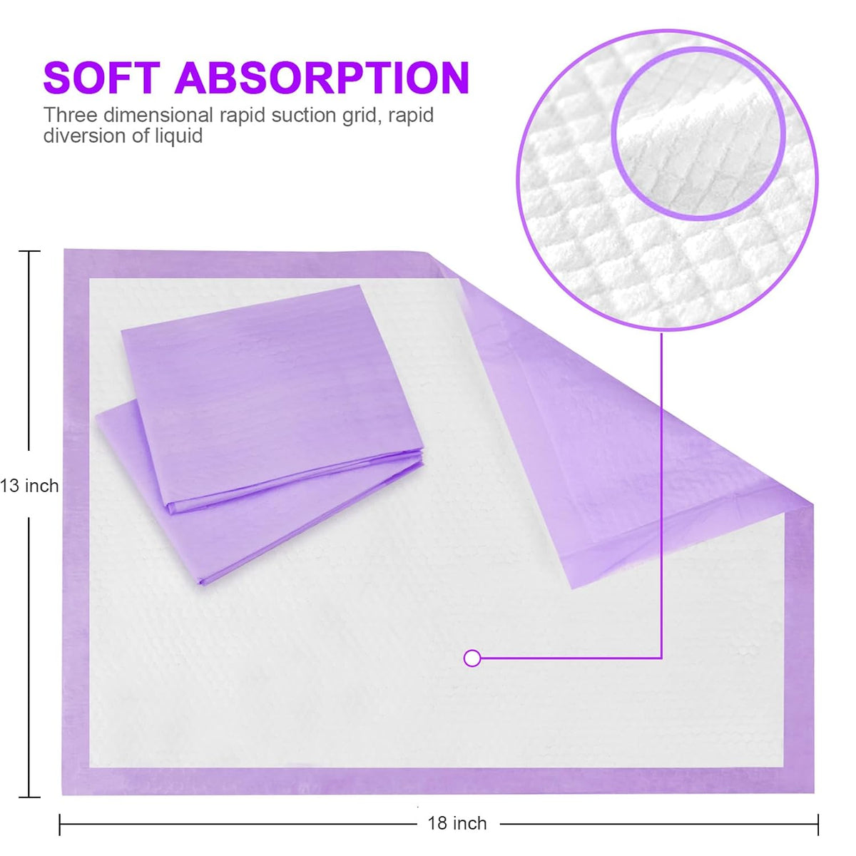Disposable Changing Pad Liners Super Soft, Disposable Changing Pads, Ultra Absorbent & Waterproof - Covers Any Surface for Mess Free Baby Diaper Changes (White)