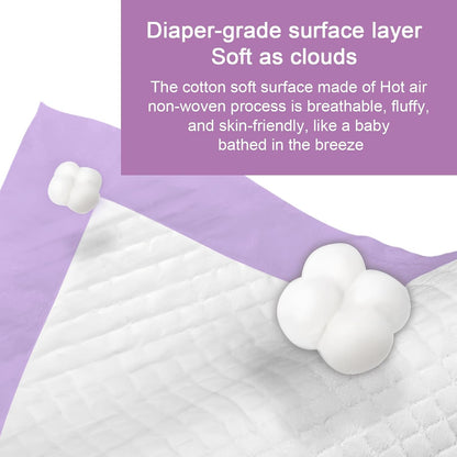 Disposable Changing Pad Liners Super Soft, Disposable Changing Pads, Ultra Absorbent & Waterproof - Covers Any Surface for Mess Free Baby Diaper Changes (White)