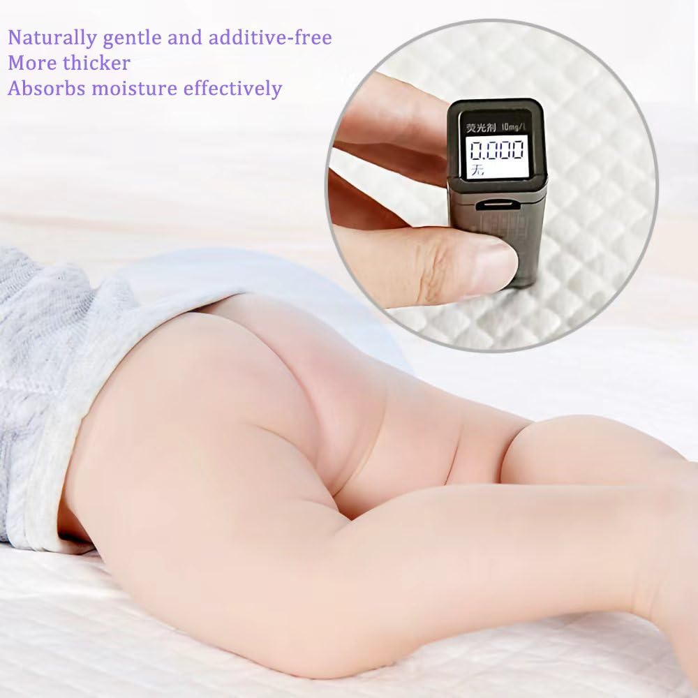 Disposable Changing Pad Liners Super Soft, Disposable Changing Pads, Ultra Absorbent & Waterproof - Covers Any Surface for Mess Free Baby Diaper Changes (White)