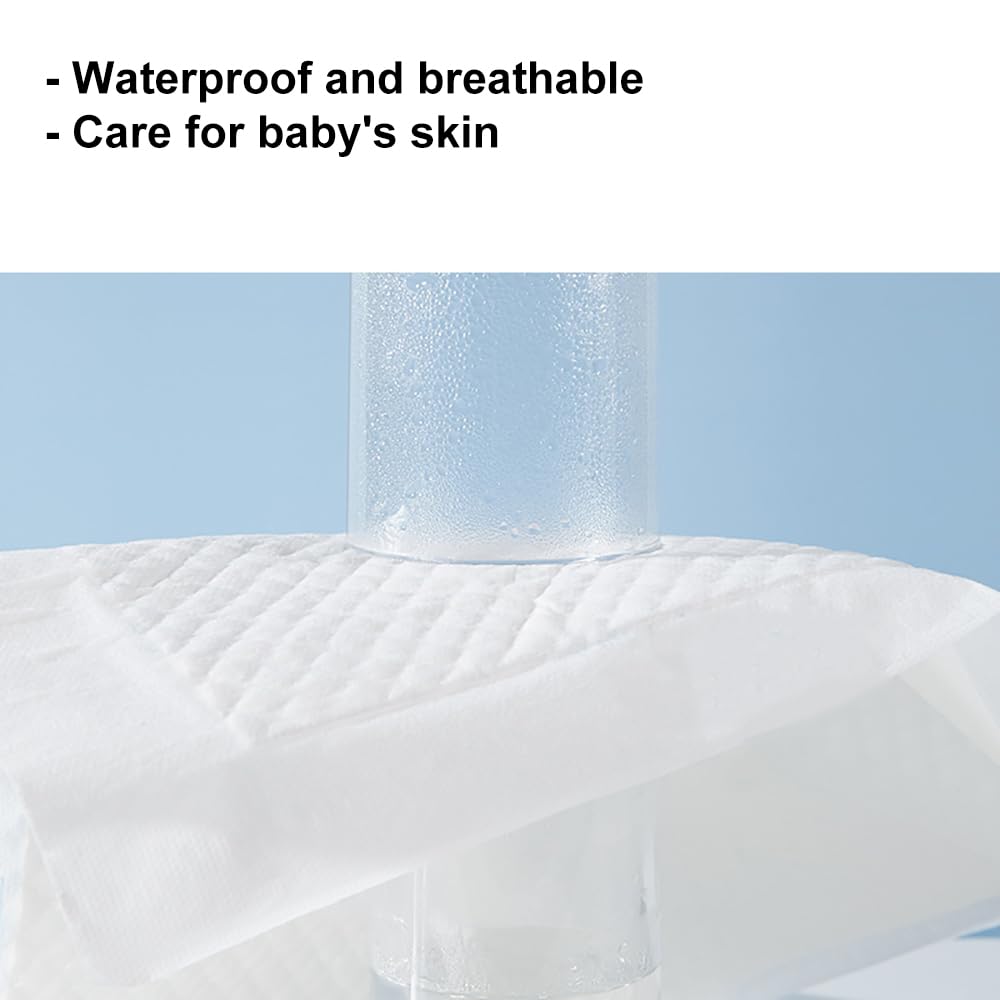 Disposable Changing Pad Liners Super Soft, Disposable Changing Pads, Ultra Absorbent & Waterproof - Covers Any Surface for Mess Free Baby Diaper Changes (White)