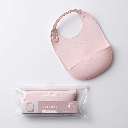 Roll & Lock Silicone Baby Bib, Easy Mealtime Cleanup - Food-Grade Adjustable Neck Strap and Food Catcher