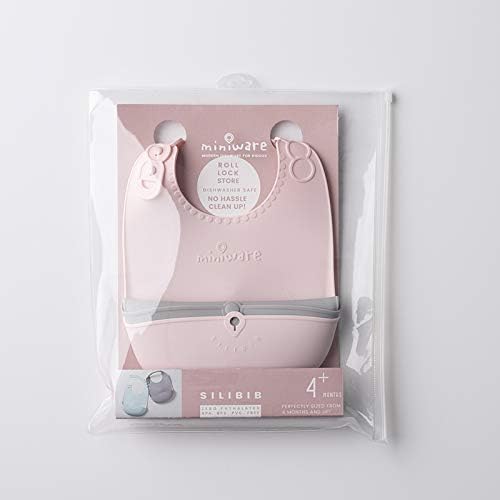 Roll & Lock Silicone Baby Bib, Easy Mealtime Cleanup - Food-Grade Adjustable Neck Strap and Food Catcher