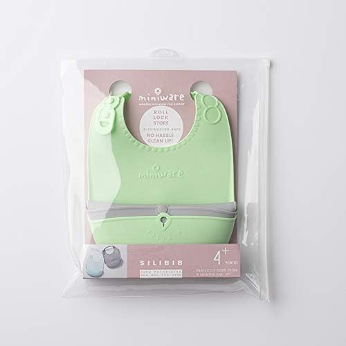 Roll & Lock Silicone Baby Bib, Easy Mealtime Cleanup - Food-Grade Adjustable Neck Strap and Food Catcher