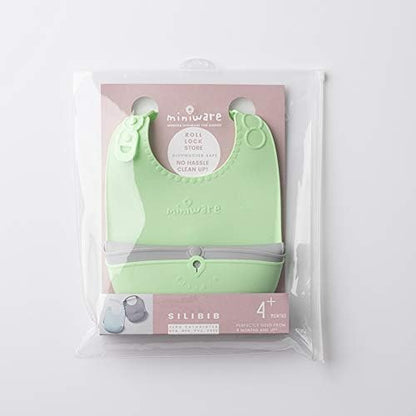 Roll & Lock Silicone Baby Bib, Easy Mealtime Cleanup - Food-Grade Adjustable Neck Strap and Food Catcher
