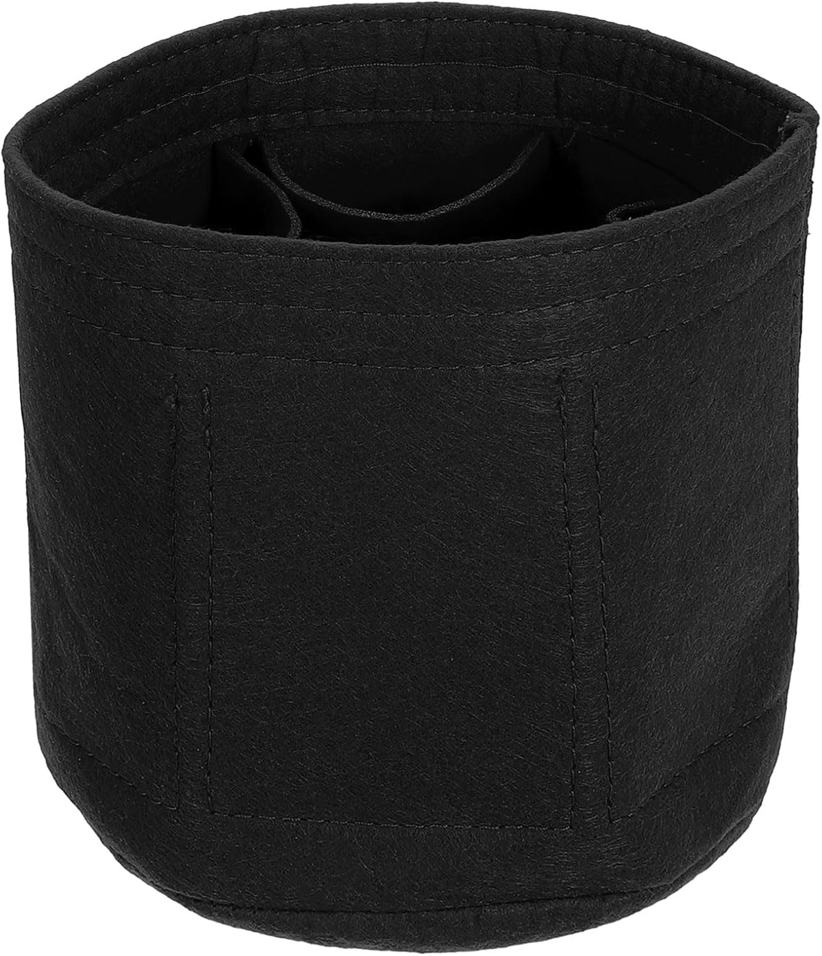 Purse Organizer Insert, Portable Felt Organizer Bags Round Multiple Compartments Purse Liner for Bucket Bag, Domed Satchel, Tote Bag, Handbag Shaper (8" x 4" x 5.5", Khaki)